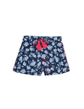 Short 3POMMES Niña Marino Estampado Flores 3N26064