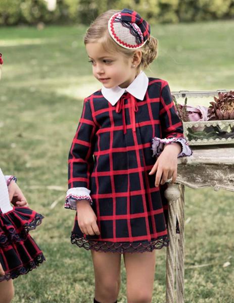 cobertura Menstruación diseño Vestido Infantil Dolce Petit 2203, De Cuadros Marino Y Rojo | sptc.edu.bd