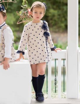 Vestido DOLCE PETIT Niña Beige Topos 24-2231-V