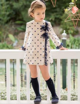 Vestido DOLCE PETIT Niña Beige Topos 24-2231-V