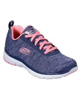 Deportivo SKECHERS Mujer Textil Azul/Coral 13067