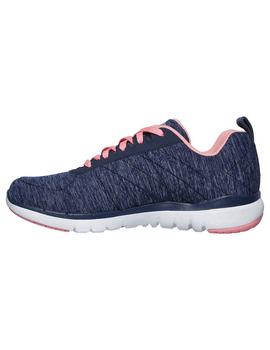 Deportivo SKECHERS Mujer Textil Azul/Coral 13067