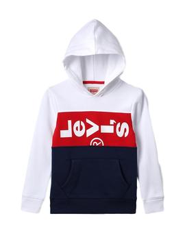 Sudadera LEVIS Niño Blanca y Marino NN15057