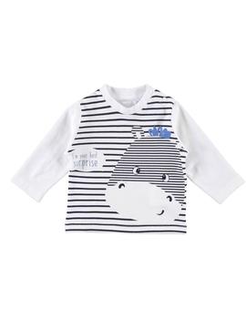 Camiseta IDO Niño Blanco Rayas 4W064