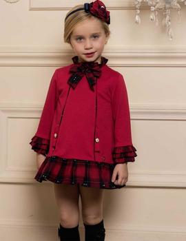 Vestido DOLCE PETIT Niña Rojo Lazo 24-2245-V