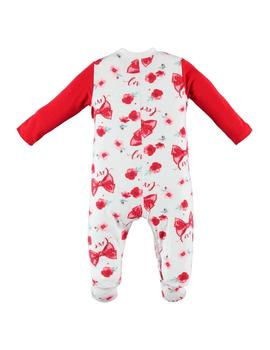 Pijama Entero IDO Niña Rojo y Blanco Lazos 4W149