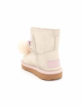 Botín UGG Niña Con Pelo Ante Oro Pompón 1019701T