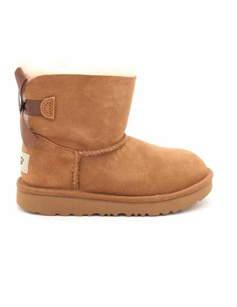 Botín UGG Con Pelo Serraje Camel Lazo 1017397